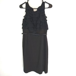 Calvin Klein Black Ruffle Sheath Dress